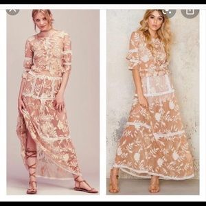 For Love And Lemons Emilia Top Blouse skirt set s